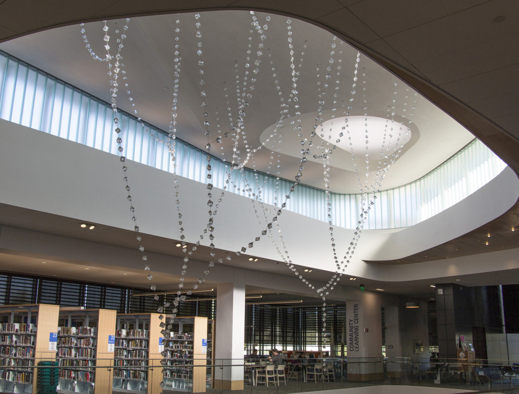 Suspended Glass Sculpture at Hayward's 21st Century Library