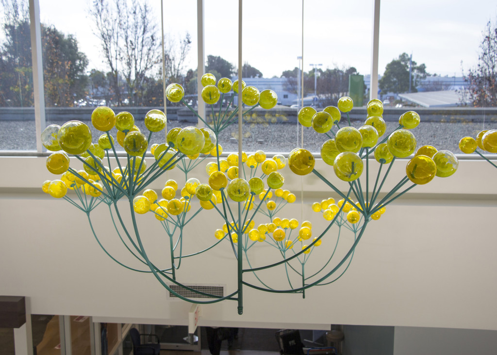Suspended Glass Sculpture at Kaiser Permanente, Union City CA