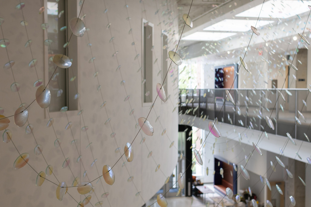 2,000 dichroic glass petals and leaves